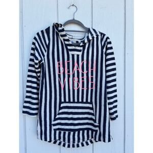 Old Navy Beach Vibes Striped Hooded Tunic, Size‎ Girls XL (14)